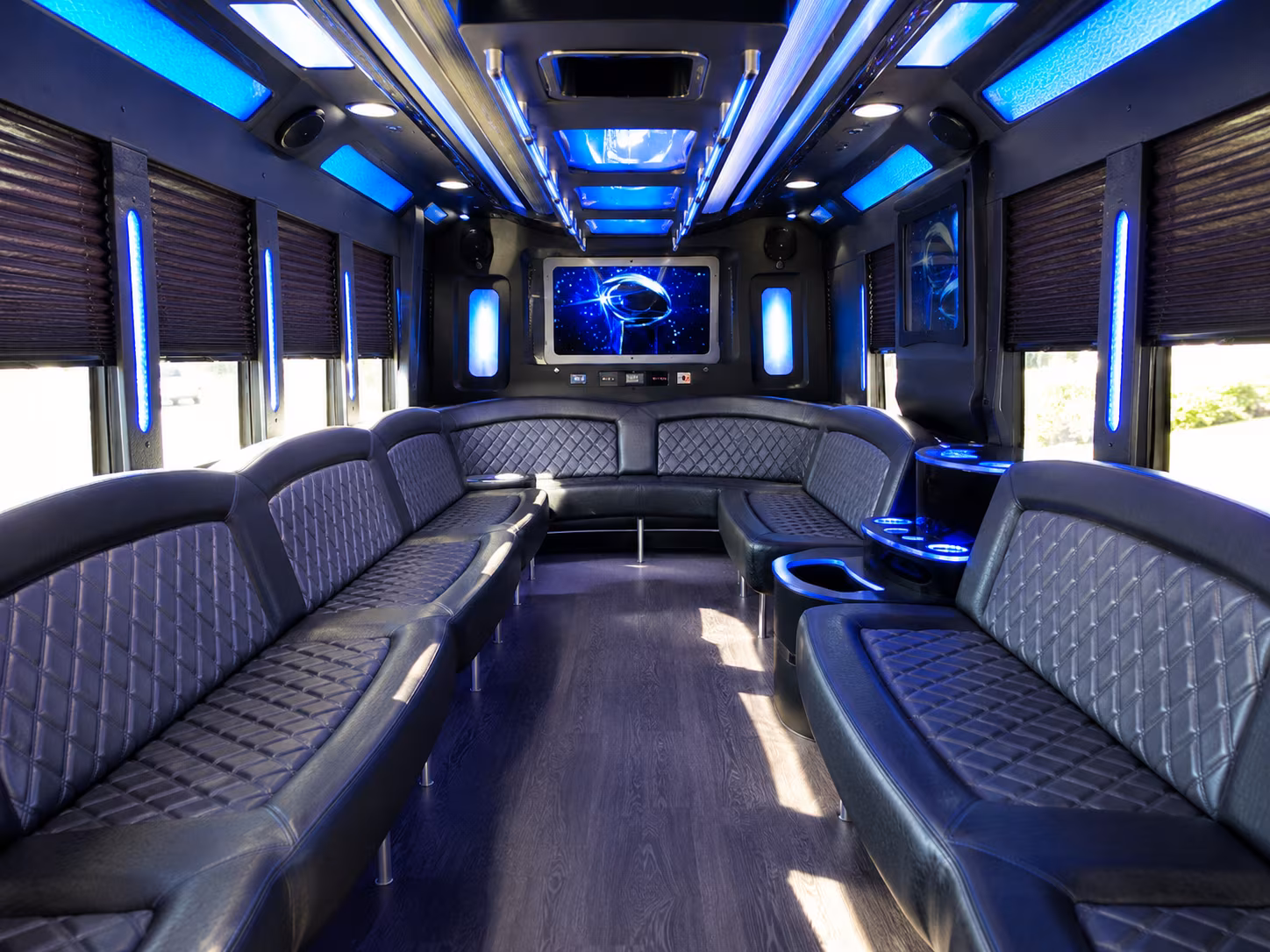 moreno valley 28 passenger party bus inside
